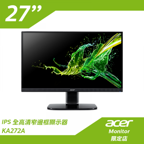 Acer 27" 全高清窄邊框 IPS 顯示器 KA272A