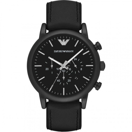 EMPORIO ARMANI 英倫簡約風計時腕錶(AR1970)黑/46mm