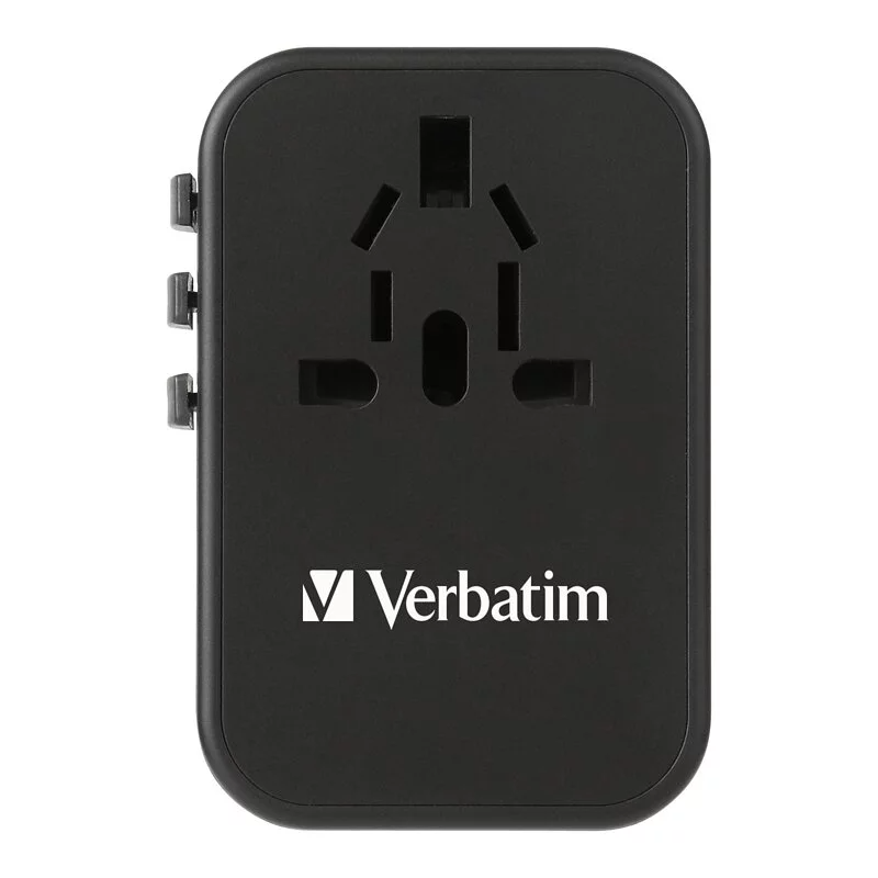 Verbatim 3 端口 65W PD 3.0 & QC 3.0 GaN 通用旅行轉插 [#66851]