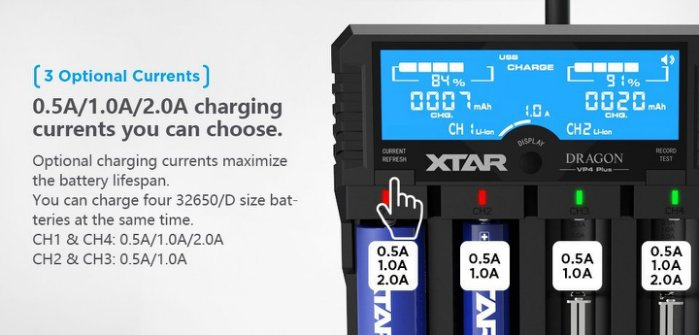 {MPower} XTAR DRAGON VP4 Plus LCD Charger Tester 充電器 ( 3S, 18650, 26650 ) - 原裝行貨