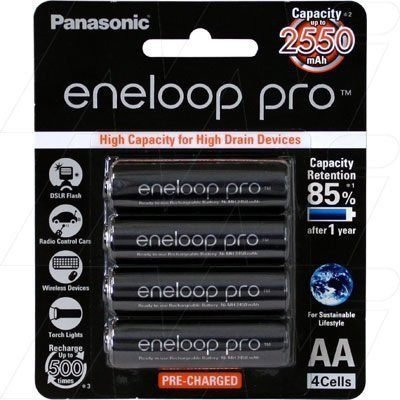 {MPower} Panasonic eneloop pro 2550mAh 低放電 2A, AA battery 充電池 叉電 (Made in Japan) - 原裝行貨
