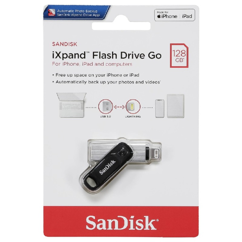 SanDisk iXpand GO USB3.0+Lightning Flash Drive 128GB【香港行貨保養】