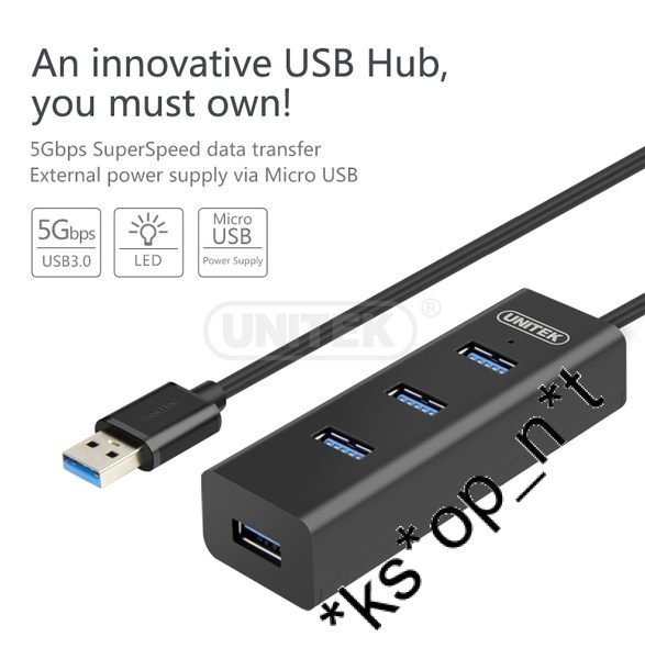 {MPower} Unitek Y-3089 4 Port USB 3.0 Hub BC 1.2 集線器 ( 相容 USB 2.0) - 原裝行貨