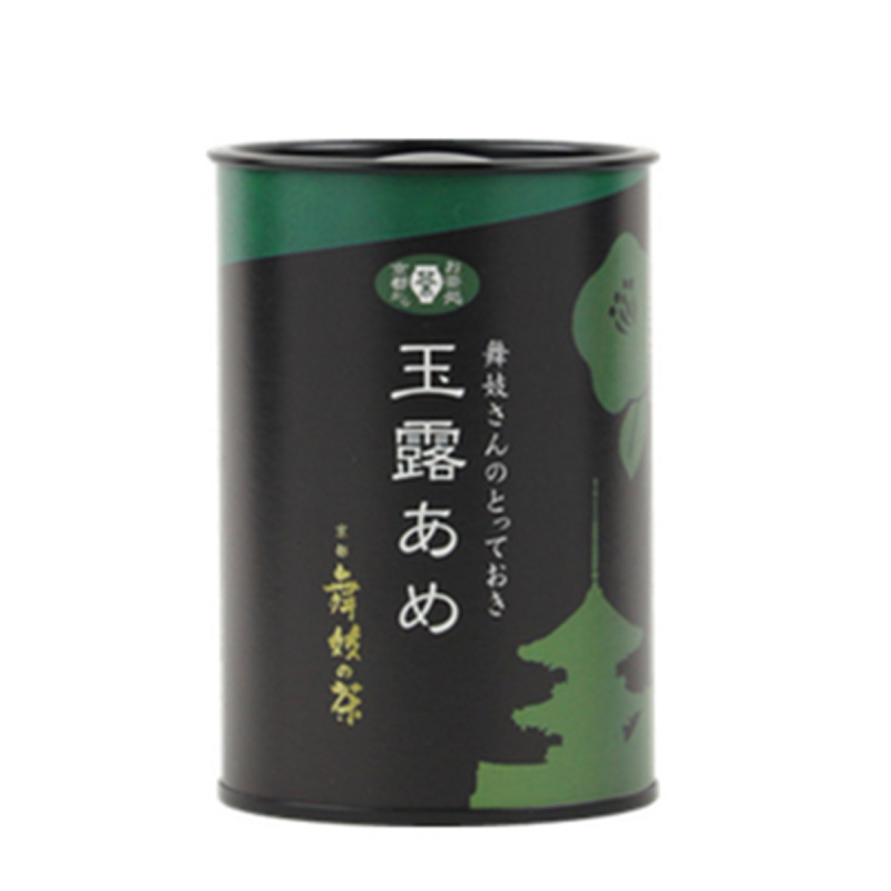 日本 京都舞妓の茶本舖 綠色寶石 頂級綠茶玉露立方糖 鐵罐禮盒 150g【市集世界 - 日本市集】