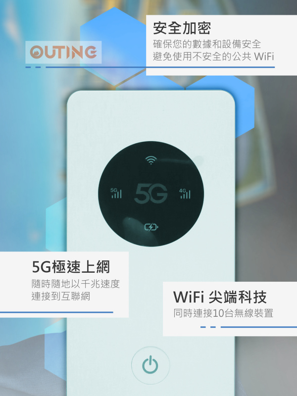 5G / 4G LTE隨身無線路由器|移動便攜式 Wi-Fi |特大電量|移動電源MiFi|WiFi|私人WiFi網絡|私密Hotspot|可共享|數據及設備安全|千兆速度|互聯網|家居工作室|串流