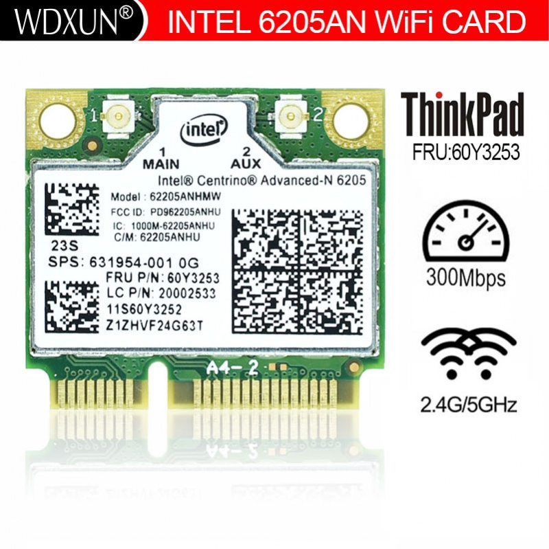 Forladt Delegation Samler blade Intel 6205AN Centrino Advanced-N 6205 62205ANHMW FRU 60Y3253 300M 5G WiFi  Wireless Network Card for Thinkpad x220 x230 - 燈神世界數碼