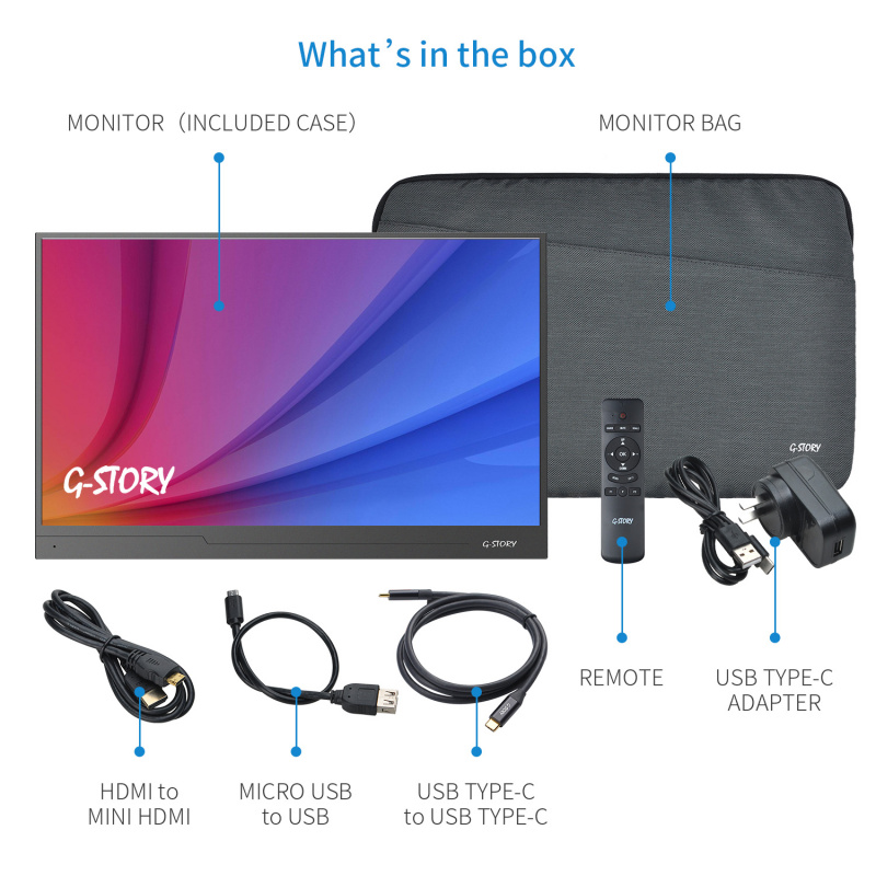G-Story - 全新超薄V系列 鼠標直連專利 預設遊戲 吃雞版15.6吋 FHD 窄邊框可攜式螢幕 USB3.1 Type-C GSV56FG