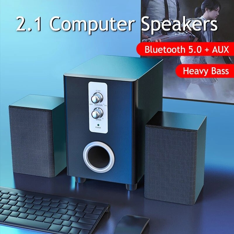 家庭影院系統電腦藍牙 Somputer 揚聲器 AUX 立體聲音樂低音炮 RGB 用於 PC 家庭筆記本電腦電視揚聲器