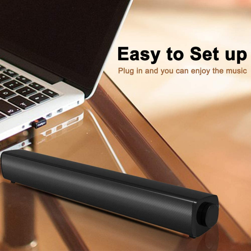 YOUXIU Computer Soundbar USB Portable Speaker 3D Stereo Surround System Powered Loudspeaker Wired Sound Bars for Notebook Tablet