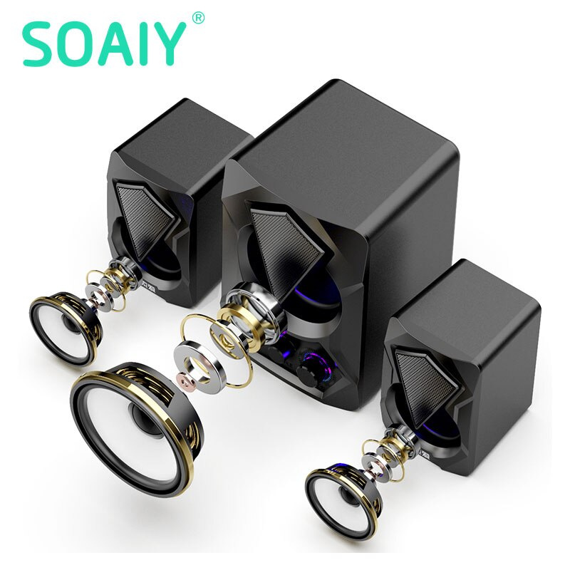 低音音箱低音炮P​​C立體聲低音炮大聲有線2.1多媒體音箱SOAIY L15