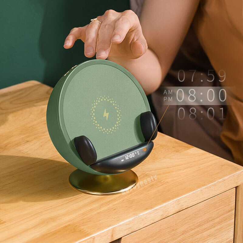 新款kawoo沙發無線藍牙音箱低音炮帶無線充電器電腦桌面插座時鐘鬧鐘個性禮物