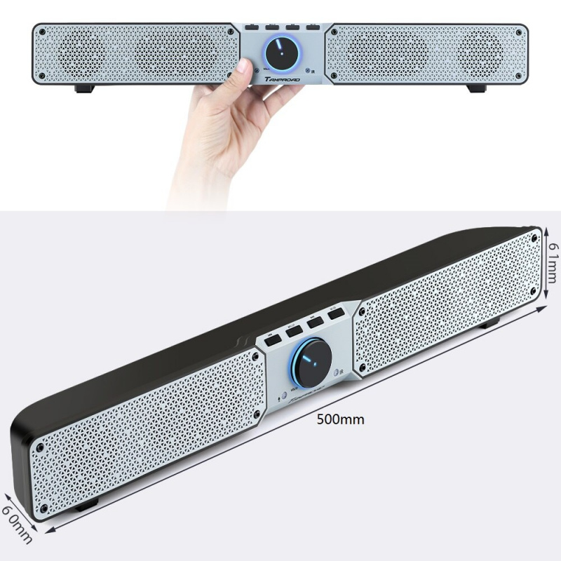 TOPROAD Soundbar 20W 便攜式藍牙音箱無線立體聲低音炮音箱柱，帶遙控器，適用於電腦電視 PC