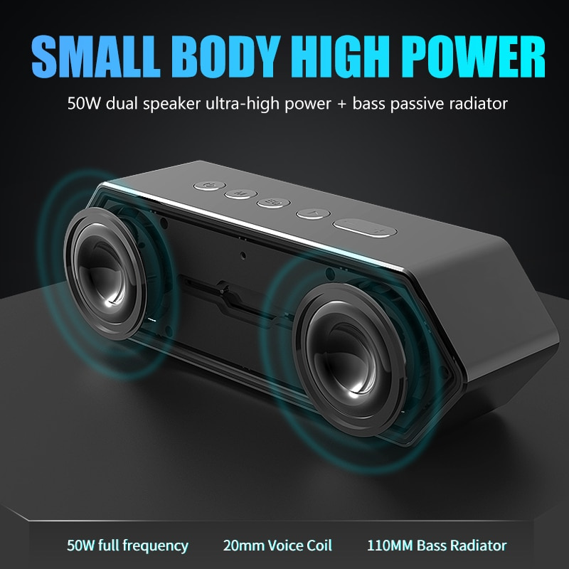 Xdobo 50W Caixa De Som 藍牙揚聲器便攜式無線低音炮低音立體聲防水條形音箱適用於遊戲 PC 音頻播放器