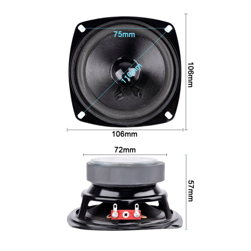AIYIMA 1Pcs 4 Inch Portable Full Range Sound Speaker 8 Ohm 50W TV Computer Woofer Audio Speakers DIY For Home Thea