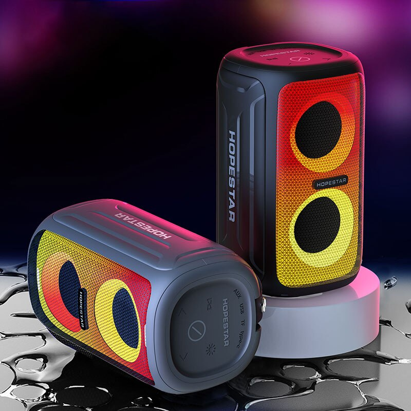 HOPESTAR Party110迷你無線藍牙音箱HiFI立體聲低音炮TWS台式家用電腦音響音箱LED燈