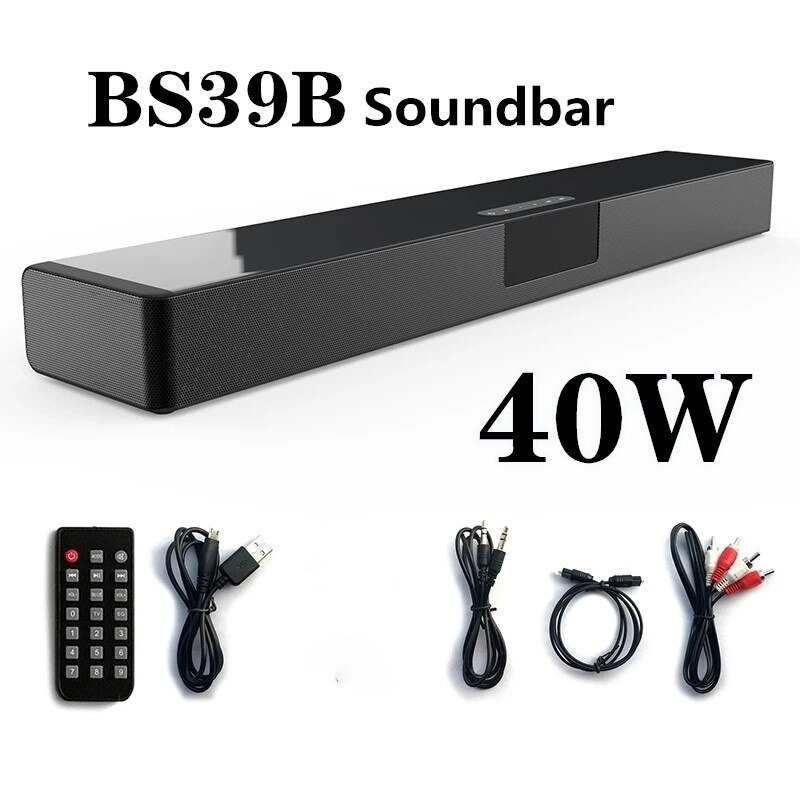 40W 大功率 Soundbar 藍牙音箱多功能 FM 家庭影院音樂中心 LED 顯示屏適用於電視 PC 電腦低音炮