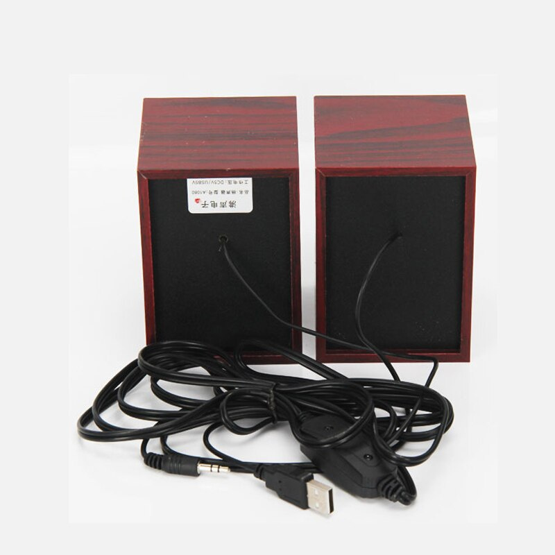 25W 迷你木質多媒體音頻揚聲器高保真有源揚聲器適用於電腦筆記本電腦聆聽帶 USB 3.5 耳機插頭