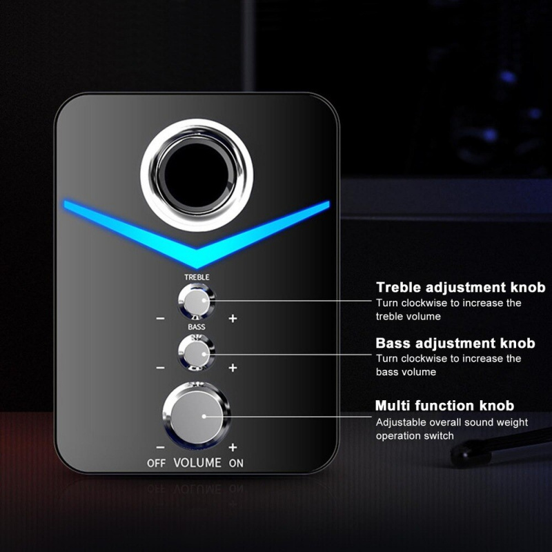 3 合 1 高低音調節藍牙音箱音箱 3.5 毫米有線音箱 USB 供電音箱帶氛圍燈