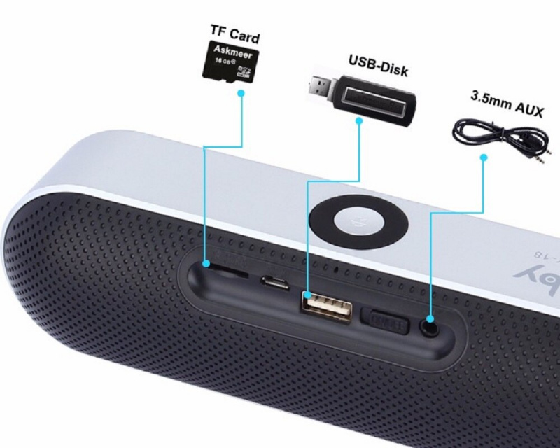 NBY-18 便攜式音箱無線藍牙音柱 3D 立體聲揚聲器音樂中心帶 AUX USB TF 卡適用於電腦手機