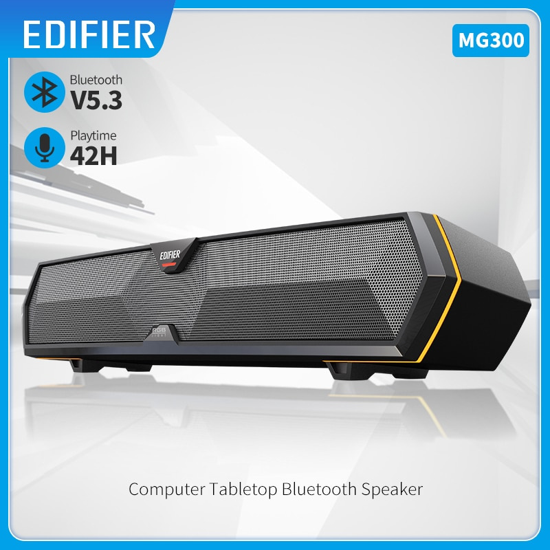 Edifier MG300 Computer Tabletop Speaker with Microphone, Bluetooth 5.3 Soundbar, 52 mm Full Range Unit, P