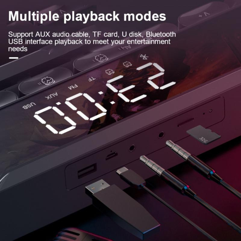 4000mAh 藍牙無線遊戲音箱條形音箱 USB 可充電 3D 立體聲低音炮室內條形音箱電腦揚聲器