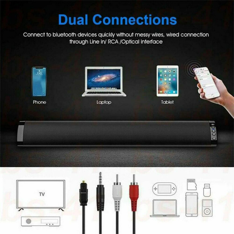 USB TV Sound Bar with Remote Control Wireless Bluetooth 5.0 Home Audio 3D Subwoofer Surround SoundBar for PC Theater TV Speaker