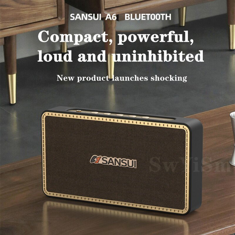 Sansui A6無線藍牙音箱低音炮20W大功率RGB戶外便攜家用手機電腦插卡播放