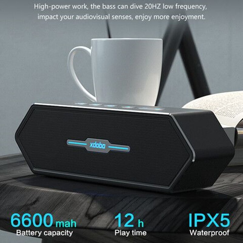 xdobo 2.0遊戲藍牙音箱50W大功率無線低音炮TWS串聯立體聲重低音音箱PC便攜條形音箱