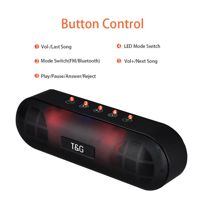 20 瓦 LED 夜間便攜式藍牙音箱防水無線音柱音箱低音炮 TF AUX FM 收音機智能 USB 音箱適用於 PC