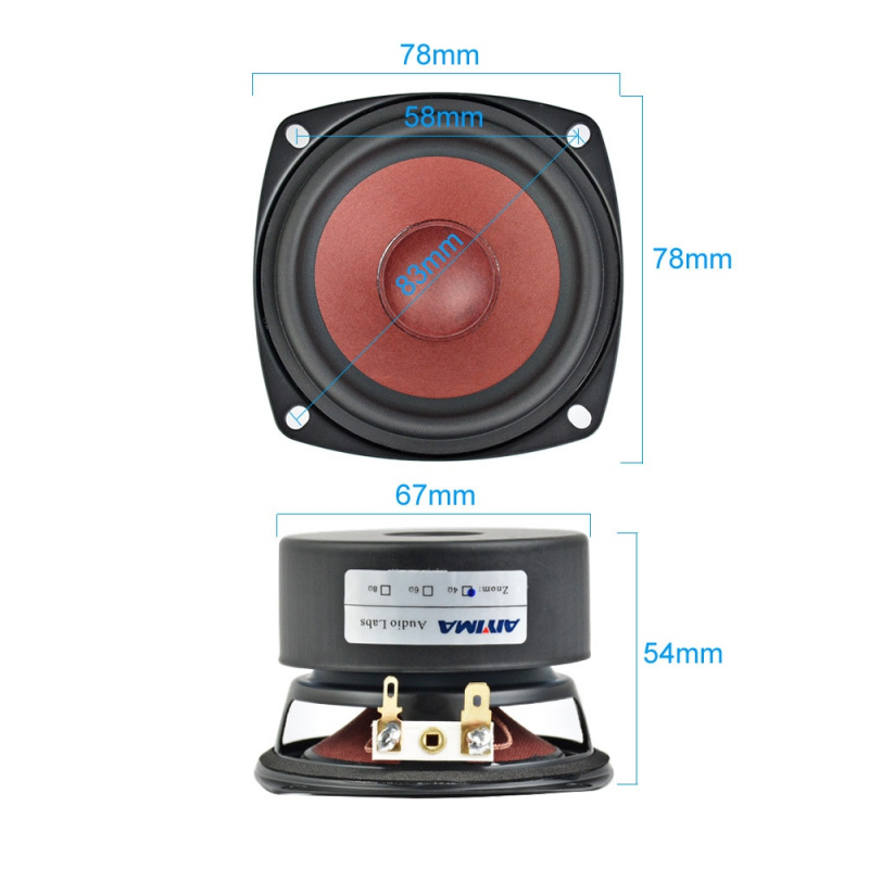AIYIMA 2PC 3Inch 20W Full Range Mini Audio Speaker 4Ohm  8Ohm HiFi Loudspeaker For TV Computer Desktop Bluetoot