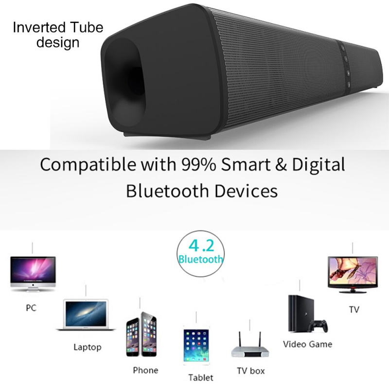 Wireless Home Theater Sound Bar 3D Stereo TV Soundbar with Subwoofer Bluetooth Speaker for PC Computer Phone Speakers boombox