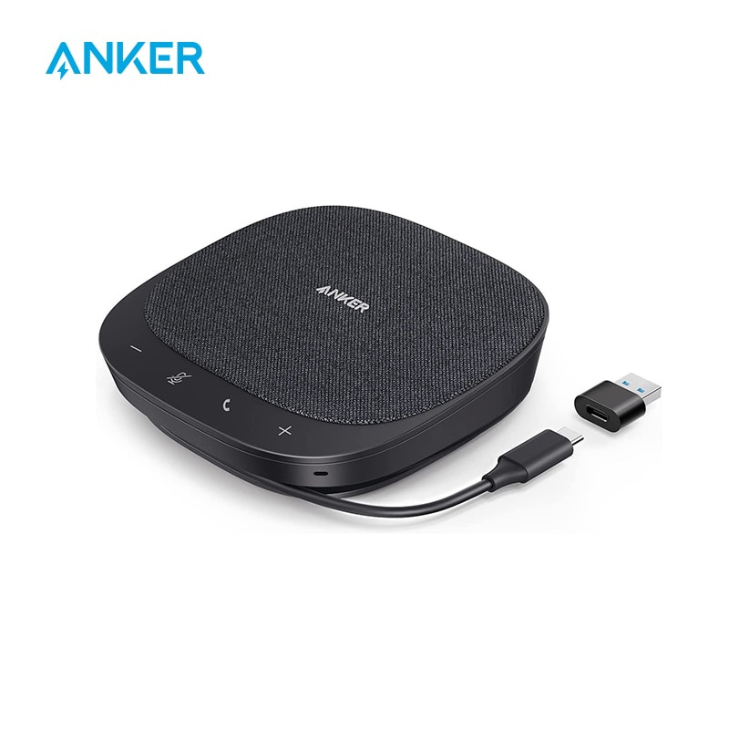 Anker PowerConf S330 USB 揚聲器，家庭辦公室會議麥克風，智能語音增強，即插即用