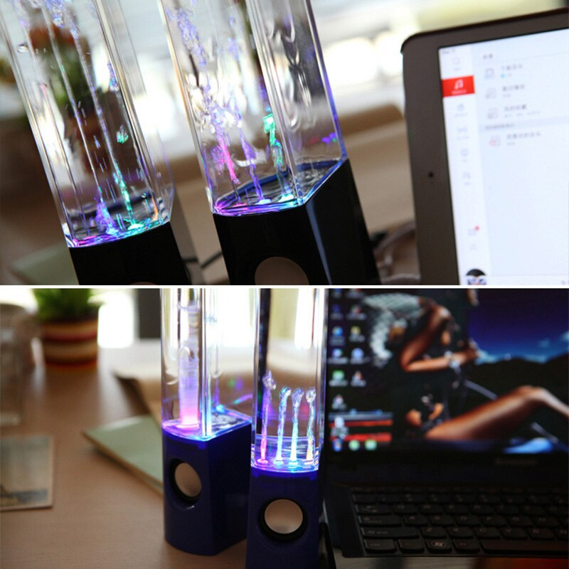 全新無線水舞揚聲器 LED 燈噴泉揚聲器家庭聚會適用於 PC 筆記本電腦適用於電話便攜式桌面立體聲揚聲器 LED