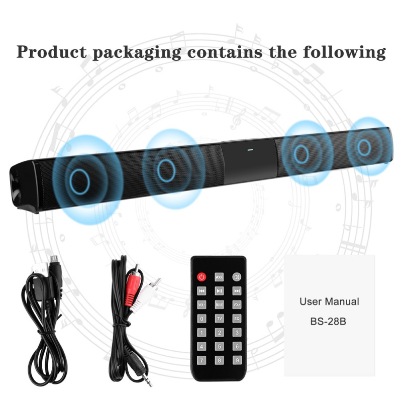 Soundbar TV Portable Bluetooth-compatible Speaker Sound bar Wireless Column Music 家庭影院音響系統 RCA AUX Fo