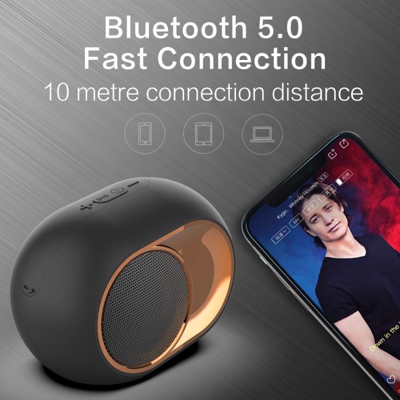 X6 藍牙 5.0 揚聲器 TWS 便攜式無線揚聲器適用於手機 PC 防水戶外立體聲音樂支持 TF AUX USB FM