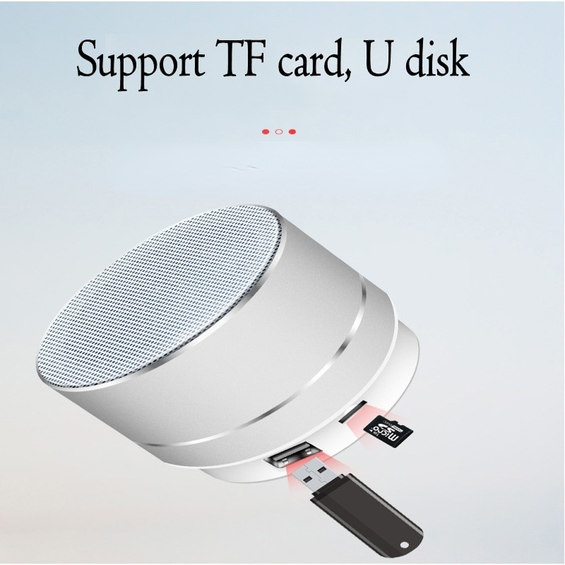 迷你便攜式藍牙音箱彩色 LED 燈無線音箱 USB 可充電汽車音響支持​​ TF 卡適用於 PC 手機