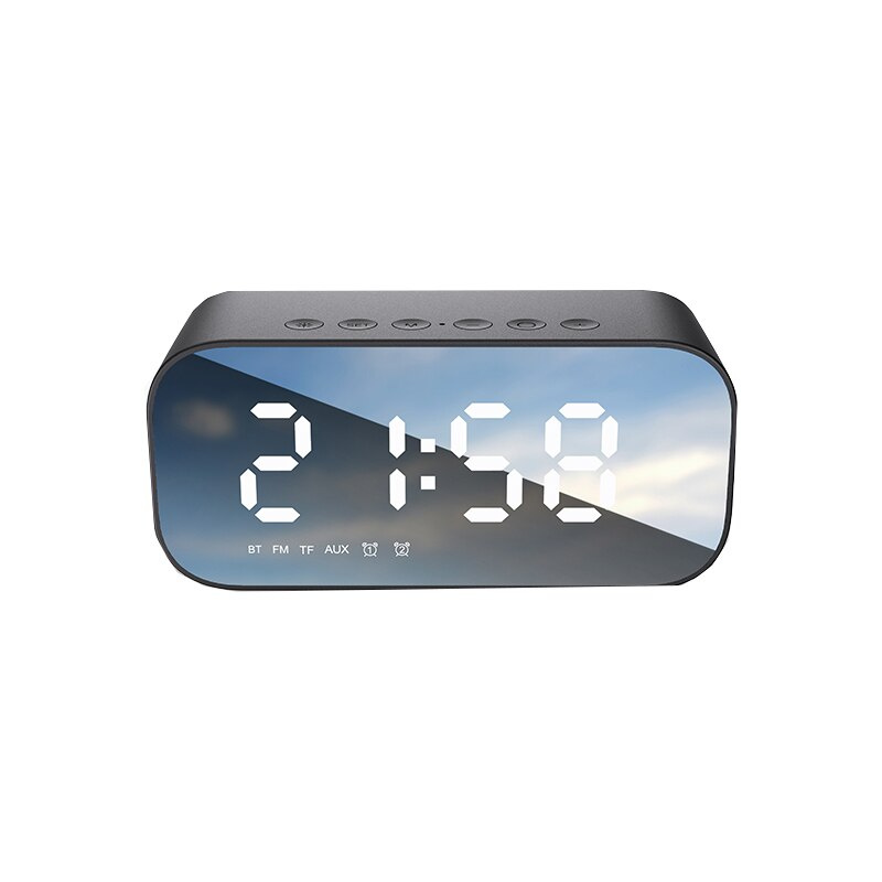 LED鏡子 數字鬧鐘 時鐘 無線藍牙5.0低音炮音箱MP3調頻收音機多功能臥室辦公桌