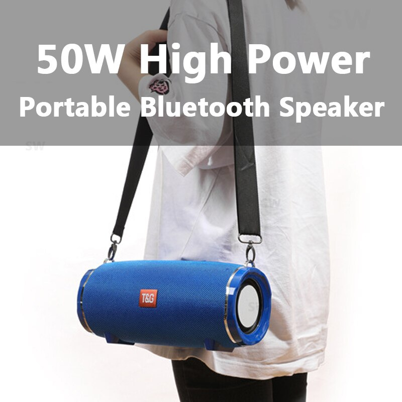 50W 高 Boombox 藍牙音箱 TG187 功率防水便攜式音柱適用於 PC 電腦揚聲器低音炮 Boombox FM TF