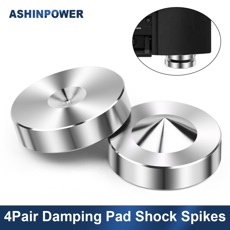 4 件裝 Ashinpower 實心鋁合金減震墊減震墊高保真音響放大器 CD 吸收器釘腳墊