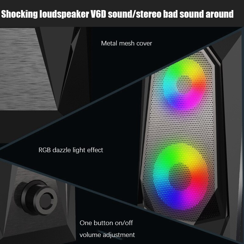 特賣電腦音箱電腦 K7 音箱 7 色 LED 效果高品質高清音效發光 RGB 台式電腦音響