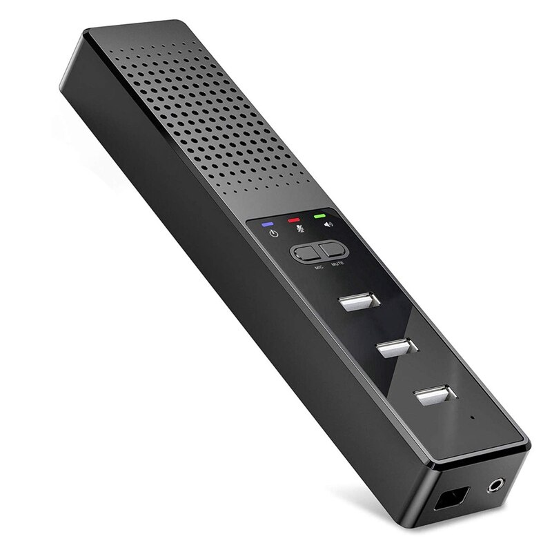 帶麥克風和集線器的零售 3 合 1 電腦揚聲器 USB 會議揚聲器，用於視頻會議的 PC 麥克風