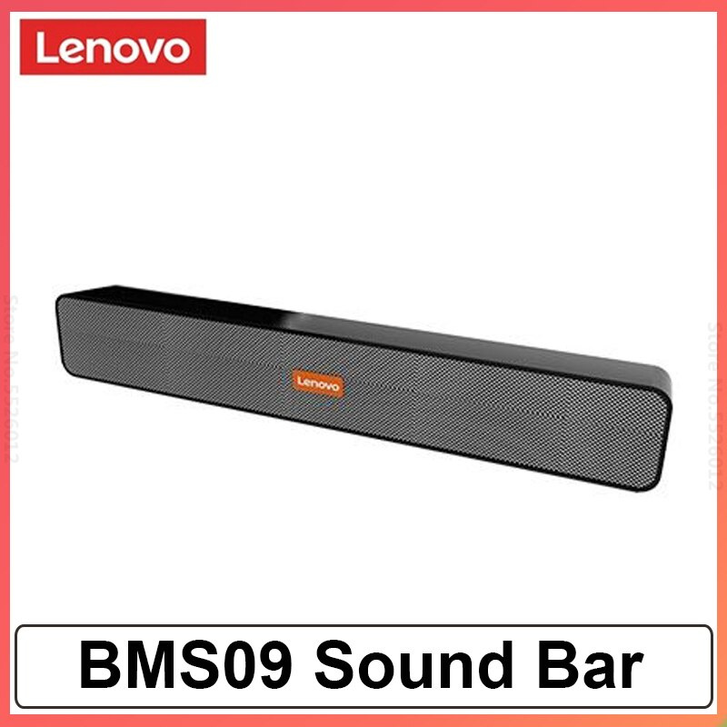 聯想條形音箱 BMS09 立體聲環繞揚聲器適用於電腦桌面雙低音揚聲器家庭影院