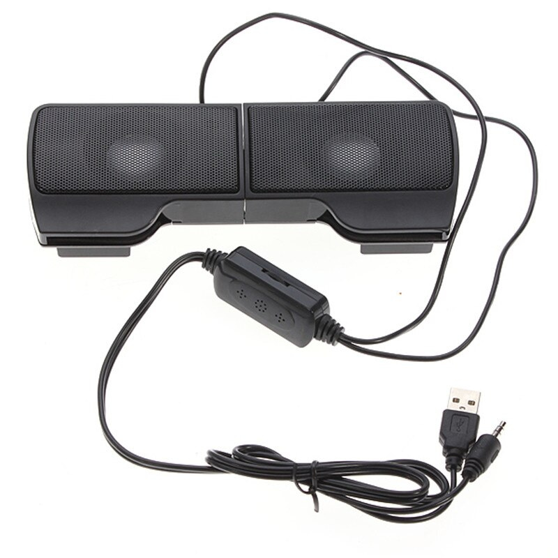 2020 USB2.0 立體聲揚聲器夾式迷你揚聲器揚聲器 3.5 毫米音頻插孔便攜式 PC 音量控制條形音箱筆記本電腦