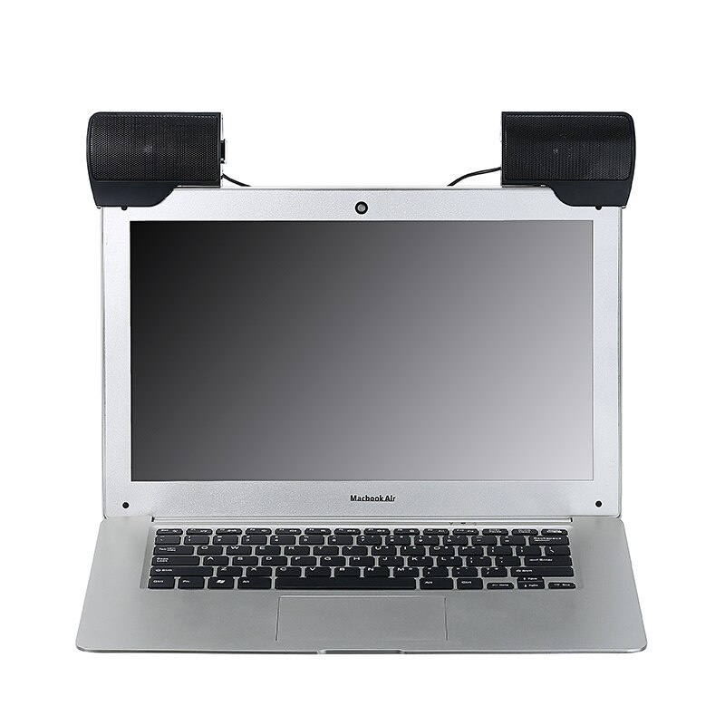 Mayitr 1 件裝黑色高品質 USB 小型揚聲器便攜式電腦立體聲揚聲器適用於台式電腦 筆記本電腦