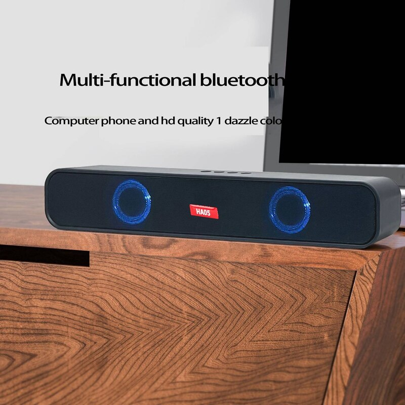 Rgb 揚聲器藍牙條形音箱無線 USB Aux 有線高保真立體聲適合顯示器 Pc 手機