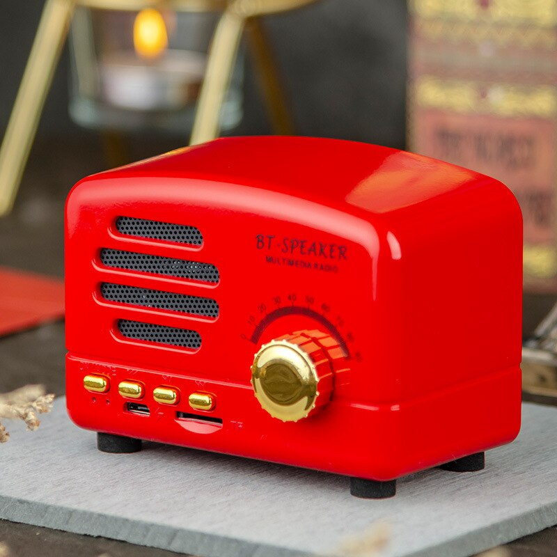 迷你Vintage復古藍牙音箱1200mAh支持TF卡5W收音機電腦音箱便攜音響無線可愛經典