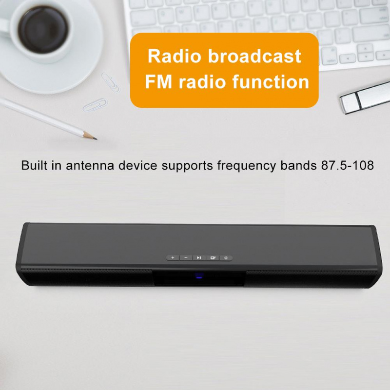 無線音柱藍牙音箱便攜式藍牙立體聲音箱 FM 收音機 TF 卡家庭影院條形音箱適用於電視 PC