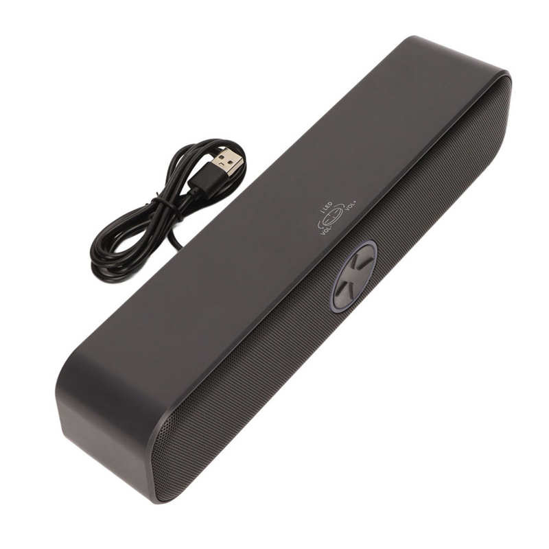 電腦音箱 USB 有源立體聲 2 通道即插即用 RGB 電腦音箱黑色
