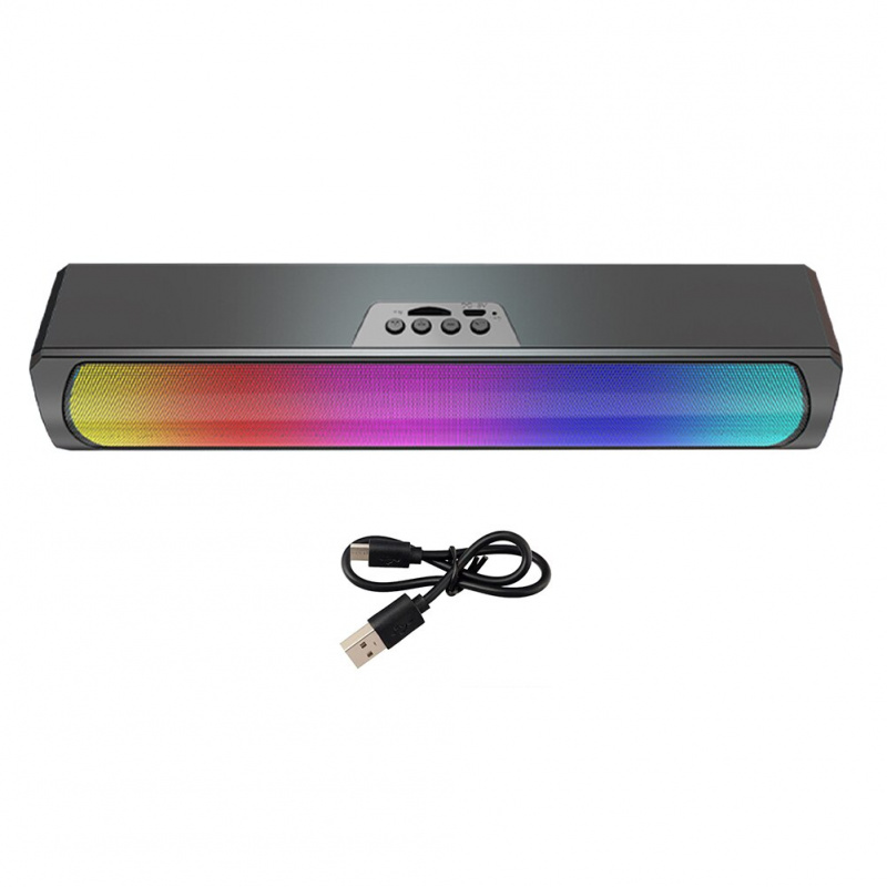 無線揚聲器音量控制低音家庭音頻兼容桌面 3D 立體聲音樂 RGB Light 5.0 適用於電腦遊戲