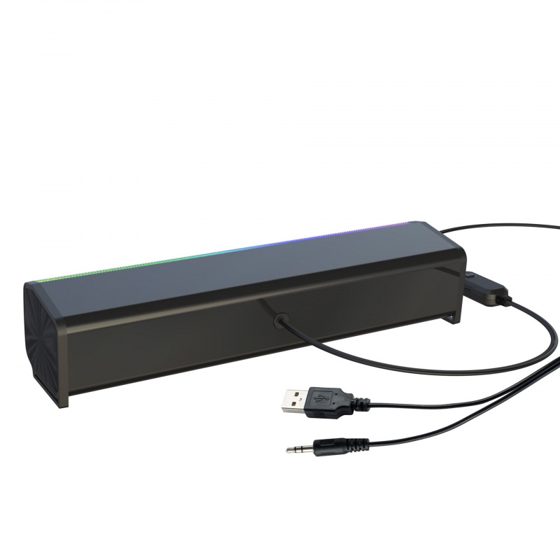 雙11 HXSJ電腦音箱RGB發光ABS材質9燈可調長音台式電腦現貨